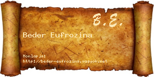 Beder Eufrozina névjegykártya